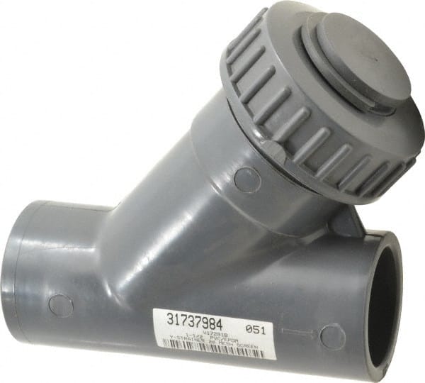 Simtech WSV 101 2 015 1-1/2" Pipe, Socket Ends, PVC Y-Strainer 