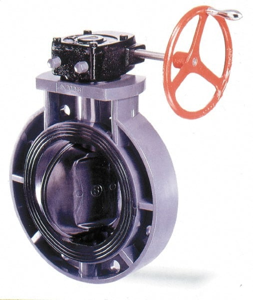 Simtech BFP 111 6 100-G Manual Wafer Butterfly Valve: 10" Pipe, Gear Handle 