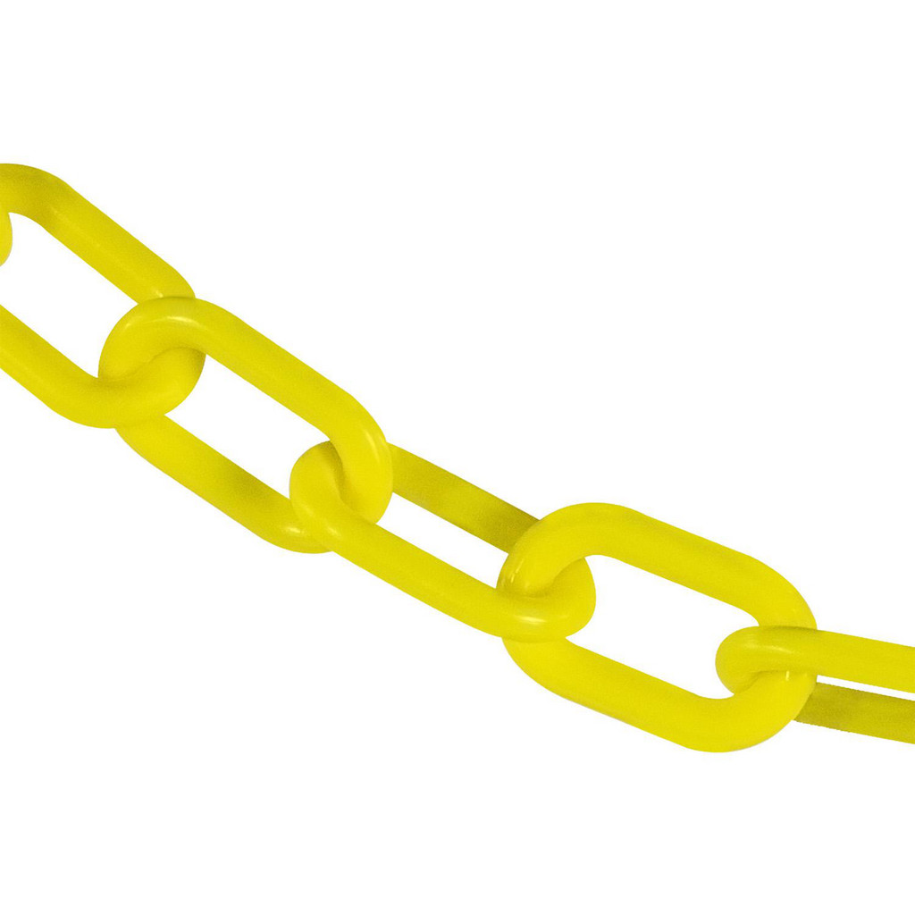 PRO-SAFE Heavy Duty Plastic Safety Barrier Chain, Yellow, 2 in x 100 ft | Part #CH-YLW-100B-HD
