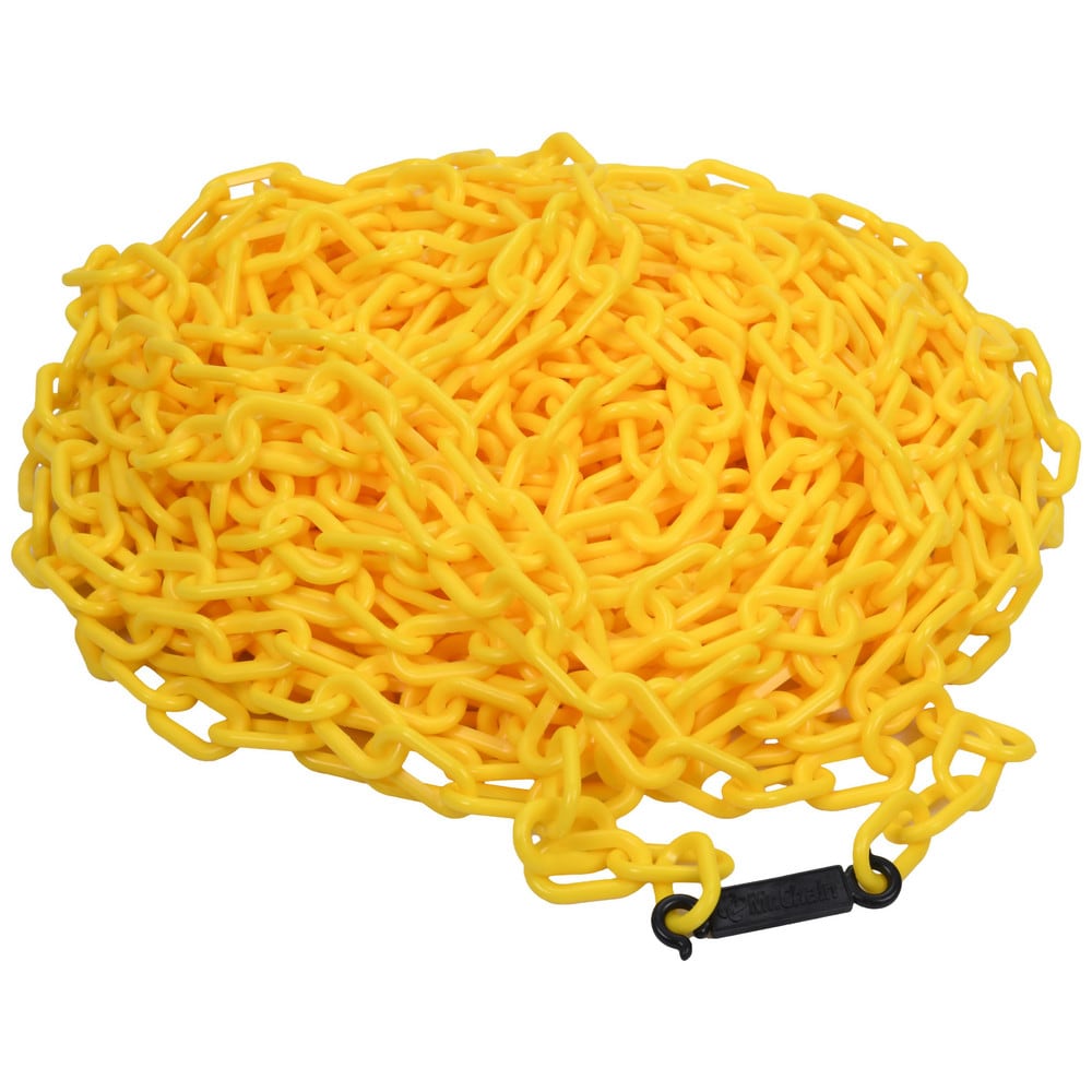 Heavy-Duty Chain: Plastic, Yellow, 100' Long, 2" Wide