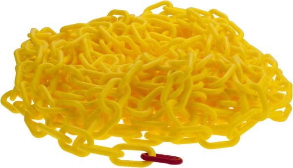 Heavy-Duty Chain: Plastic, Yellow, 50' Long, 2" Wide