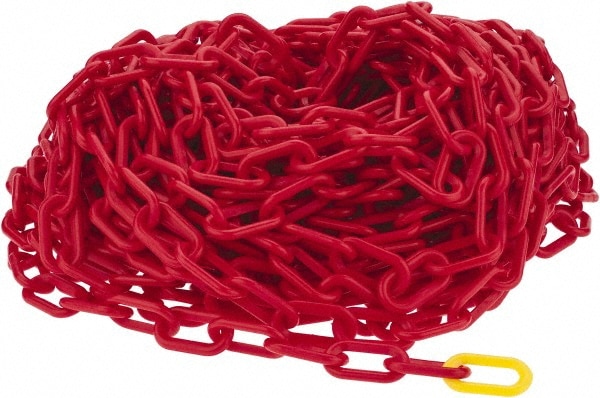 Red Standard Plastic Chain Links, 100 ft