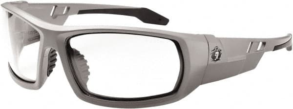 Ergodyne 50100 Safety Glass: Uncoated, Clear Lenses, Full-Framed, UV Protection 