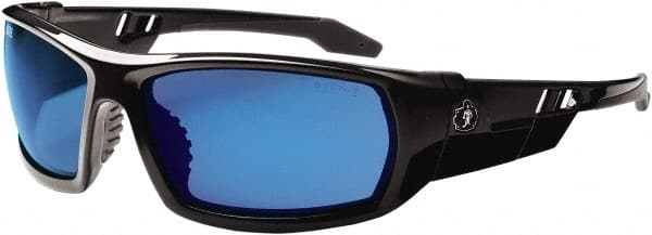 Safety Glass: Uncoated, Blue Lenses, Full-Framed, UV Protection
