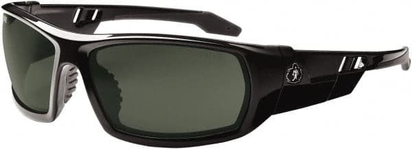 Safety Glass: Uncoated, Green Lenses, Full-Framed, UV Protection