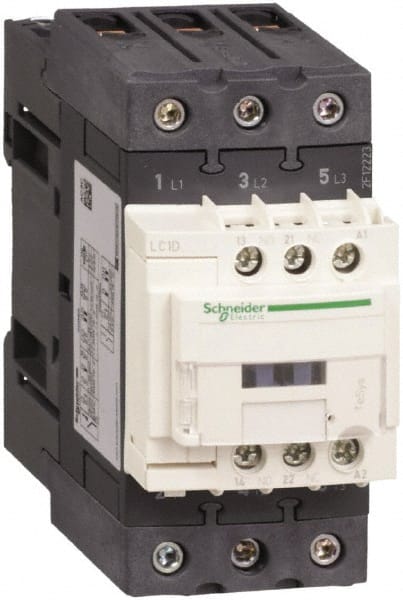 Schneider Electric LC1D50ABD IEC Contactor: 3 Poles, NC & NO 