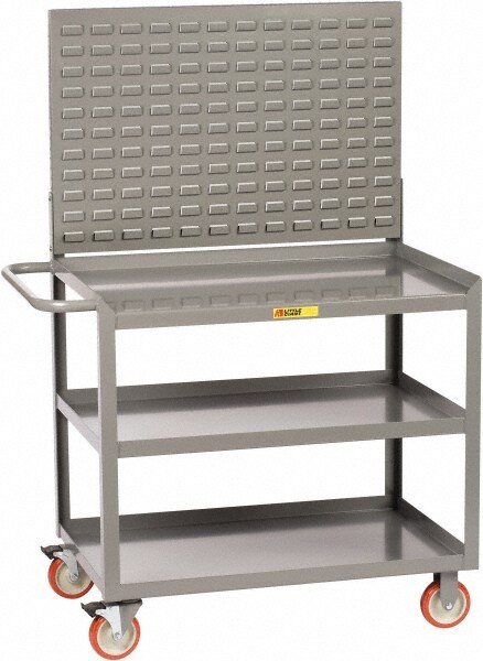 Mobile Workstation Mobile Work Center: 24" OAD, 3 Drawer, 3 Shelf