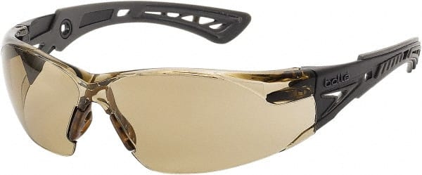 bolle SAFETY 40225 Safety Glass: Anti-Fog & Scratch-Resistant, Polycarbonate, Brown Lenses, Frameless 