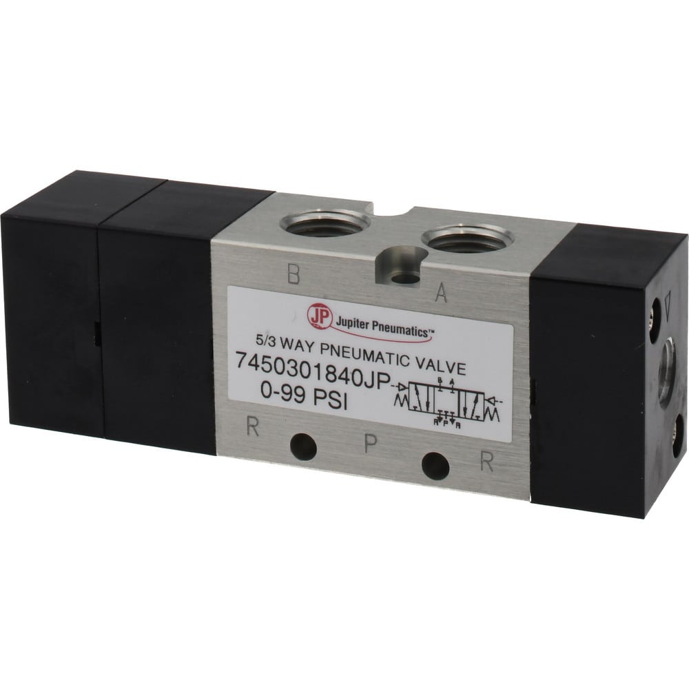 5-Way & 3-Position Air Valve: Pneumatic Double Acting Actuator