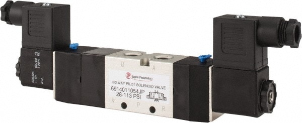 Stacking Solenoid Valve: Internal Pilot, 5-Way, 3 Position, Solenoid Return