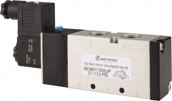 Stacking Solenoid Valve: Internal Pilot, 5-Way, 2 Position, Spring Return