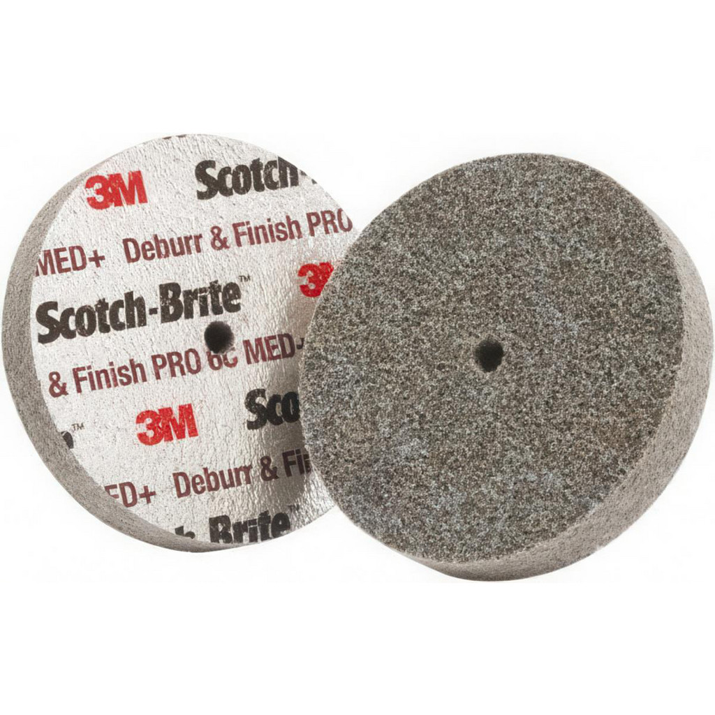 3M | Scotch-Brite™ Deburring Wheel: 2" Dia, 1" Face Width, 1/4" Hole, 6 Density, Ceramic - Medium Grade, Unitized, Series DP-UW | Part #00048011650586