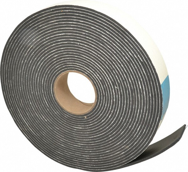 45' x 2" x 3/16" Black PVC Foam Roll