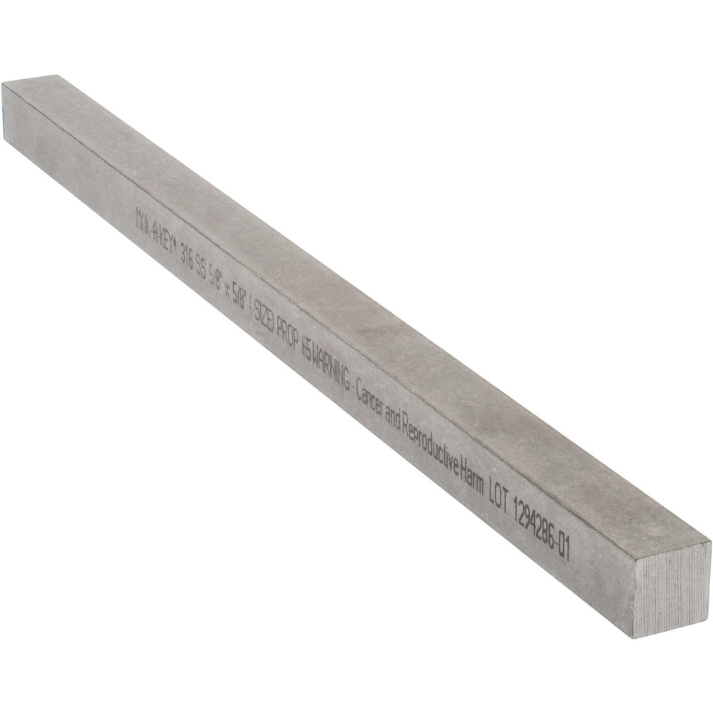 MakAKey Undersized Key Stock 5/8" High, 5/8" Wide, 12" Long, 316 Stainless Steel MSC Direct