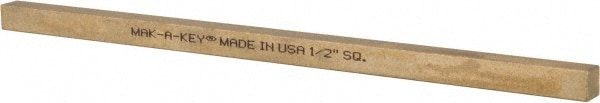 Made in USA 0605000500-12 Oversized Key Stock: 1/2" High, 1/2" Wide, 12" Long, Brass Image