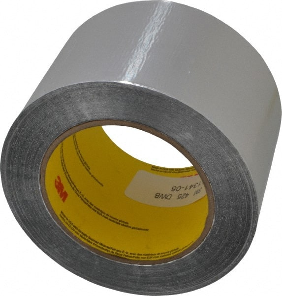 Silver Aluminum Foil Tape: 3" Wide, 4.6 mil Thick