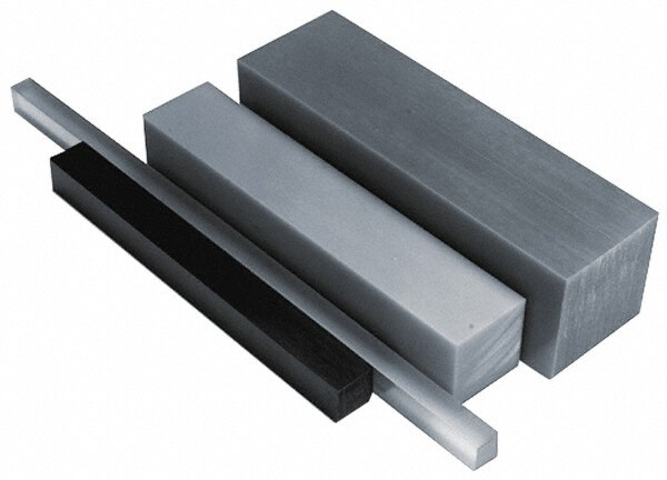 Plastic Bar: Polyurethane, 3" Thick, 36" Long, Black