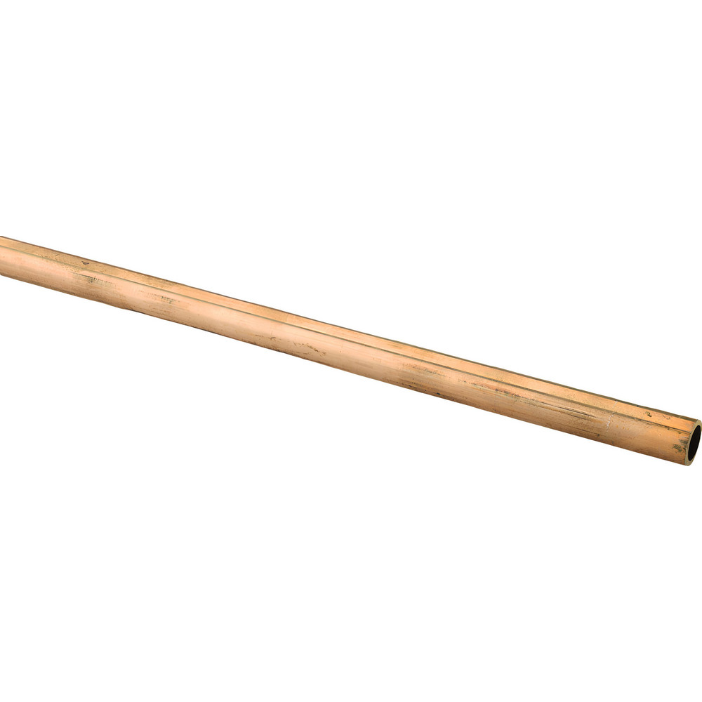 1/2" Outside Dia x 72" Long, Yellow Brass Round Tube - 0.065 Inch Wall Thickness, Alloy 260
