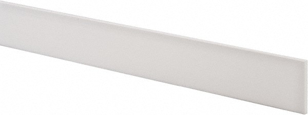 Plastic Bar: Polytetrafluoroethylene (Virgin), 1/8" Thick, 12" Long, White