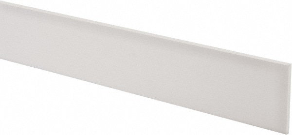 Plastic Bar: Polytetrafluoroethylene (Virgin), 1/8" Thick, 36" Long, White