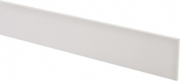 Plastic Bar: Polytetrafluoroethylene (Virgin), 1/8" Thick, 48" Long, White