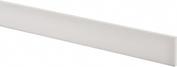 Plastic Bar: Polytetrafluoroethylene (Virgin), 3/16" Thick, 12" Long, White