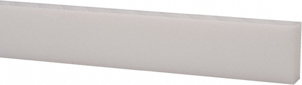 Plastic Bar: Polytetrafluoroethylene (Virgin), 1/4" Thick, 12" Long, White