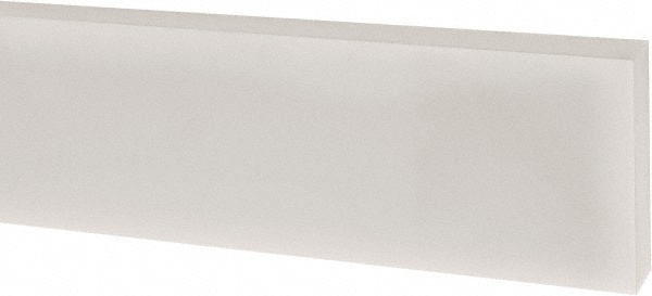 Plastic Bar: Polytetrafluoroethylene (Virgin), 1/4" Thick, 12" Long, White