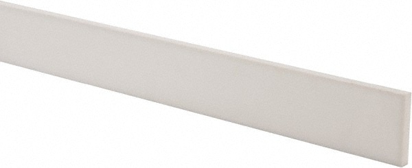 Plastic Bar: Polytetrafluoroethylene (Virgin), 1/4" Thick, 24" Long, White
