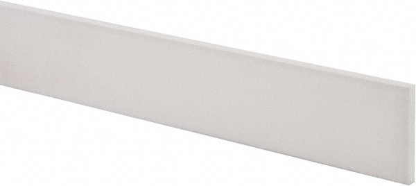 Plastic Bar: Polytetrafluoroethylene (Virgin), 1/4" Thick, 24" Long, White