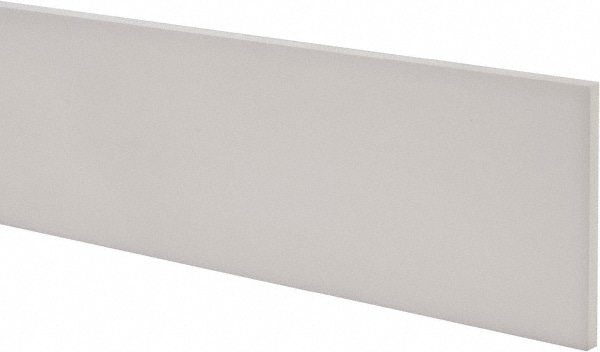 Plastic Bar: Polytetrafluoroethylene (Virgin), 1/4" Thick, 12" Long, White