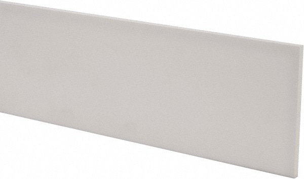 Plastic Bar: Polytetrafluoroethylene (Virgin), 1/4" Thick, 24" Long, White