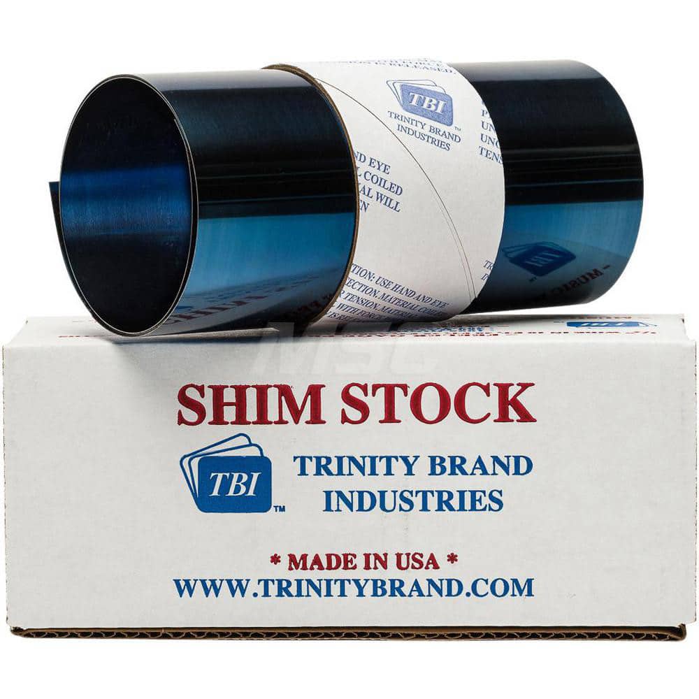 Blue Tempered Spring Steel Shim 0.010" Thick x 6.00" Width x 300" Length 