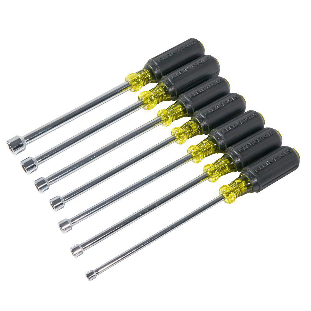 Klein Tools - Nut Driver Set: 7 Pc, 3/16 to 1/2", Hollow Shaft, Cushion ...