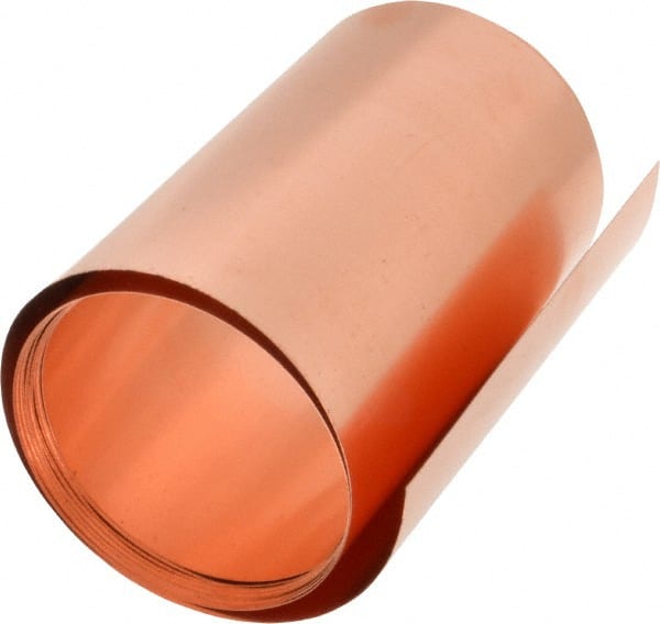 Trinity Brand Industries M-6CPR100-1 Shim Stock: 0.001 Thick, 100 Long, 6" Wide, 110 Alloy Copper 