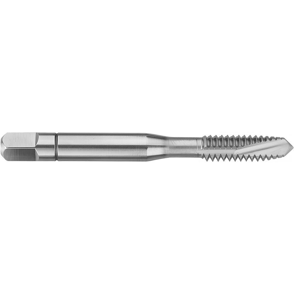 Spiral Point Tap: 1/4-20 UNC, 3 Flutes, Plug Chamfer, 3B Class of Fit, Powdered Metal High-Speed Steel, Bright/Uncoated