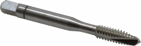 Spiral Point Tap: 1/4-20, UNC, 3 Flutes, Plug, Powdered Metal, Bright Finish