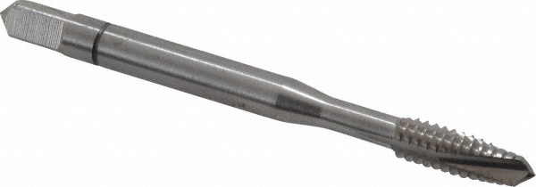 Spiral Point Tap: #10-24, UNC, 3 Flutes, Plug, Powdered Metal, Bright Finish