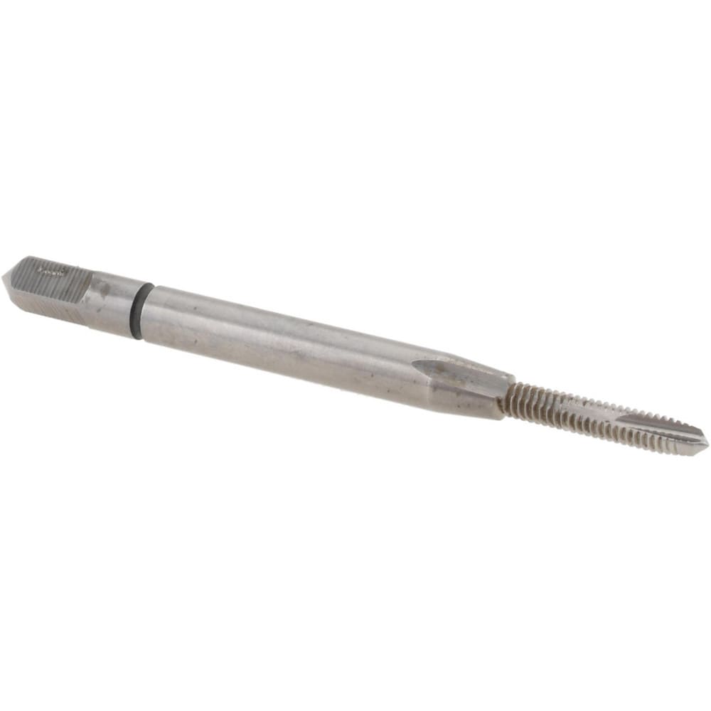 Spiral Point Tap: #2-56, UNC, 2 Flutes, Plug, Powdered Metal, Bright Finish