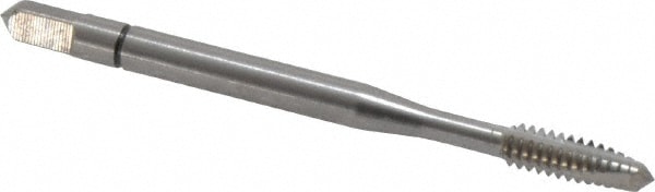 Spiral Point Tap: #6-32, UNC, 3 Flutes, Plug, Powdered Metal, Bright Finish