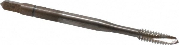 Spiral Point Tap: #6-32, UNC, 3 Flutes, Plug, Powdered Metal, Bright Finish