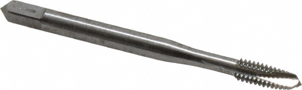 Spiral Point Tap: #8-32, UNC, 3 Flutes, Plug, Powdered Metal, Bright Finish