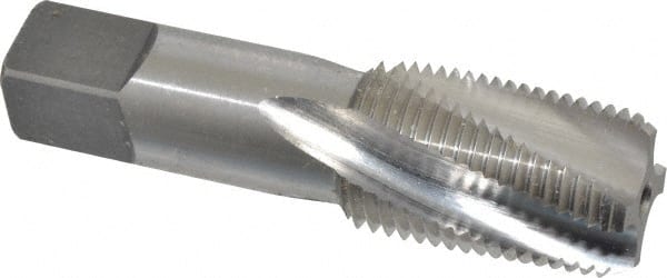 Balax 59950-000 1/2-14 NPT, 15° Helix, 4 Flutes, Bottoming Chamfer, Bright Finish, Cobalt, Spiral Flute Pipe Tap 