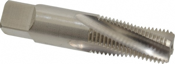 1/4-18 NPT, 15° Helix, 4 Flutes, Bottoming Chamfer, Bright Finish, Cobalt, Spiral Flute Pipe Tap