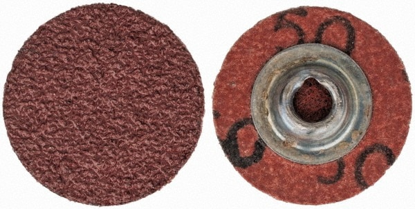 Merit Abrasives 69957399616 Quick-Change Disc: Power-Lock Type 2, 1" Disc Dia, 50 Grit, Aluminum Oxide, Coated Image