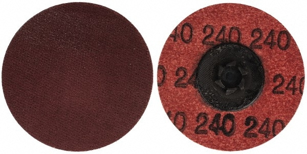 Merit Abrasives 69957399783 Quick-Change Disc: Power-Lock Type 1, 2" Disc Dia, 240 Grit, Aluminum Oxide, Coated Image