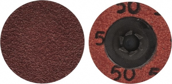 Merit Abrasives 69957399764 Quick-Change Disc: Power-Lock Type 1, 1-1/2" Disc Dia, 50 Grit, Aluminum Oxide, Coated Image