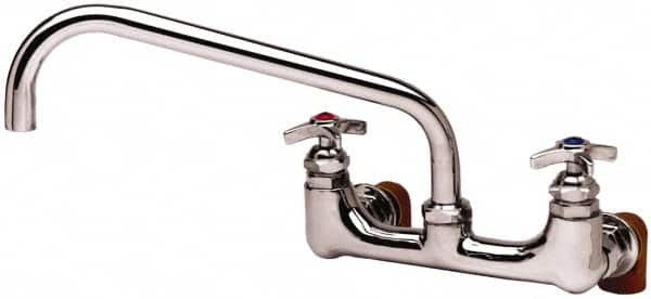 T&S Brass B-0290 Straight Spout, 2 Way Design, Wall Mount, Industrial Sink Faucet 