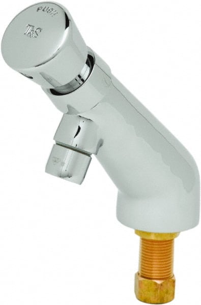 T&S Brass B-0805 Push Button Handle, Deck Mounted Bathroom Faucet 