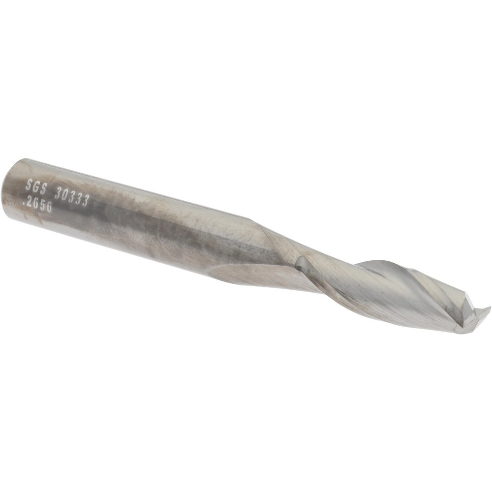 SGS 30333 Square End Mill: 17/64 Dia, 3/4 LOC, 5/16 Shank Dia, 2-1/2 OAL, 2 Flutes, Solid Carbide Image